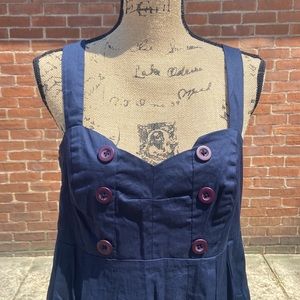 Anthropologie navy/Marin button front dress